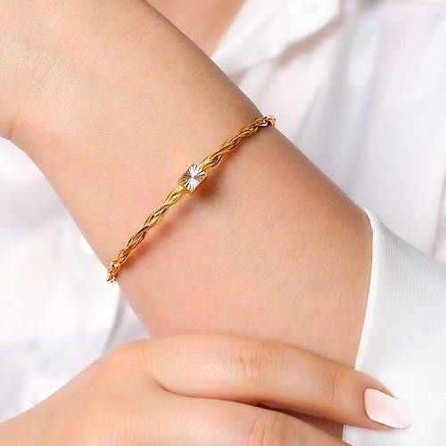 15 Gr 22 Ayar iliksiz Kilitli Burma Bilezik