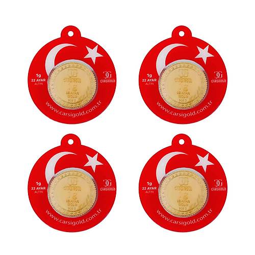 4 Adet 1 Gr 22 Ayar Gram Altn