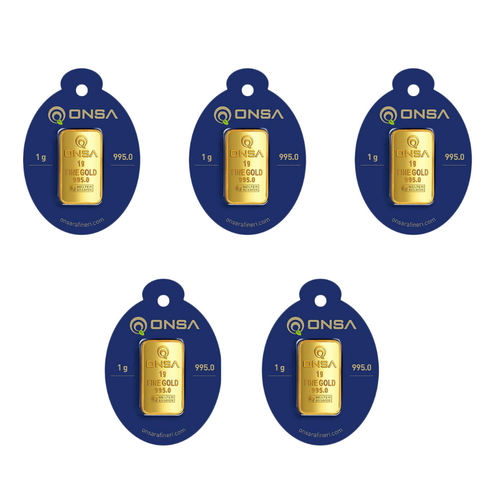 5 Adet 1 Gr 24 Ayar Gram Altn