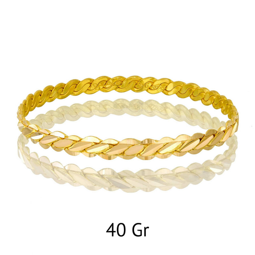 15.00 Gram, 22 Ayar Alt�n ���iliksiz ��l� Adana Burma Bilezik