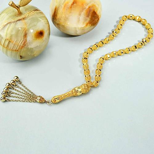 14 Ayar Altn Tesbih Kalem lemeli Fusion Kesim