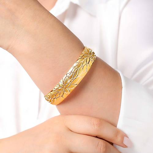 15 Gr(Gram) 15 Mm 22 Ayar iliksiz arnelli iek Bilezik