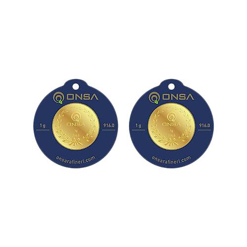 2 Adet 1 Gr 22 Ayar Gram Altn