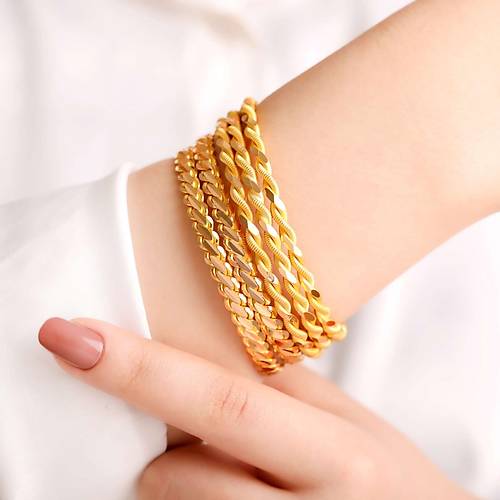 125 (5*25) Gr 22 Ayar iliksiz Paftal Burma Bilezik