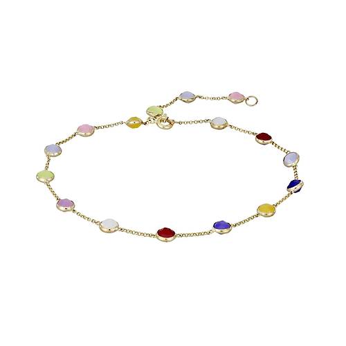 Renkli Boncuklu Altn Bileklik