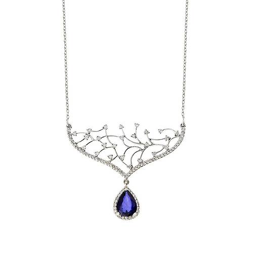 1,72 Ct P�rlanta Safir Kolye