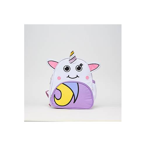 Beyaz Unicorn Anaokulu Yuva S�rt �antas� Unicorn K�z �ocuk Ana Okul �antas�