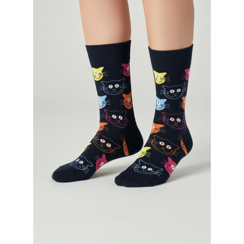 Kedi Desenli 3?l� �orap Seti ? Renkli Fig�rl�