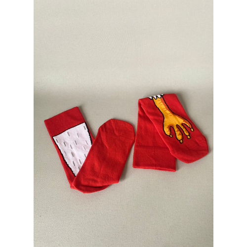 Ku Aya Desenli Unisex Soket orap (1 ift) ? Elenceli Funny Socks Premium Krmz