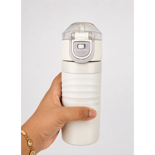Premium 304 Paslanmaz �elik Pipetli Kilitli Termos Matara 450 ml Ergonomik Kavrama
