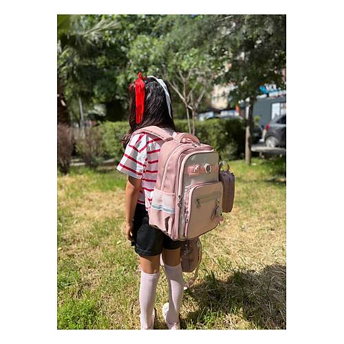 K�z �ocuk 3l� Okul �antas� Seti �lkokul �antas� Pembe