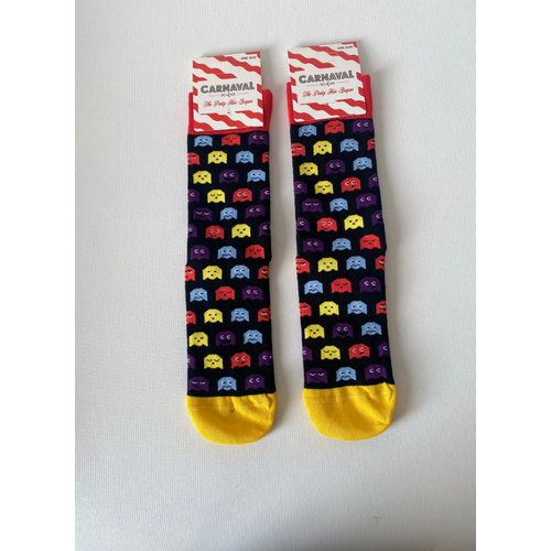 Oyun Temal� Desenli Soket �orap Seti ? Pac Man & Hayalet Desen, 3?l� Set, 36-42