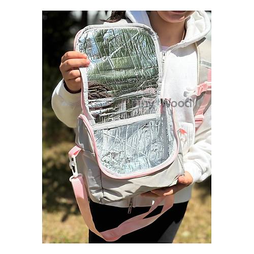 Kawaii Kore Tarz� Aksesuarl� Ve Ergonomik Okul S�rt �antas� Siyah-Bej-Gri| Beslenme, Kalemlik Set
