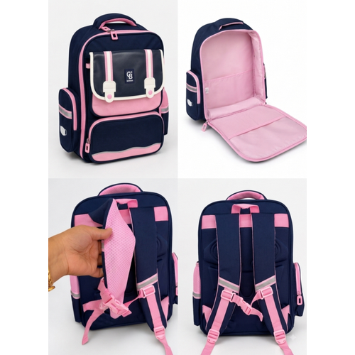 K�z �ocuk Pembe-Lila Okul �antas� Ortopedik S�rt �antas�