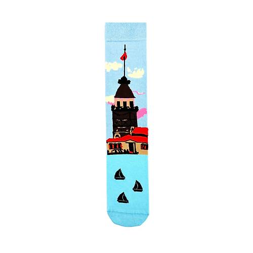 �stanbul Temal� 5?li Renkli �orap Seti | Unisex Hediye Kutulu �oraplar | Do�al Pamuk