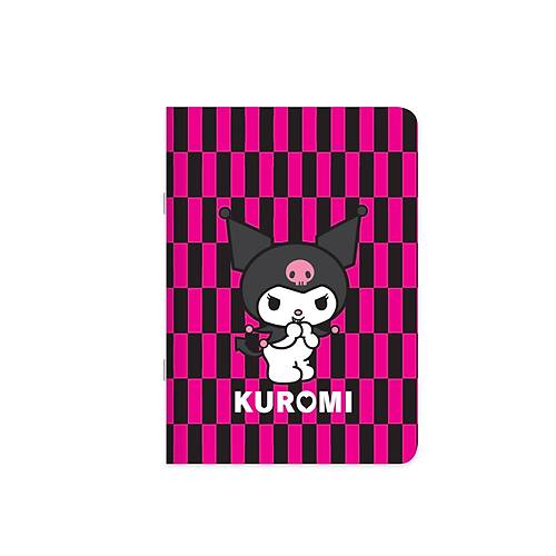 Lisansl Kuromi 18,5x26 cm 40 Yaprak izgili Stickerl Tel Dikili Defter