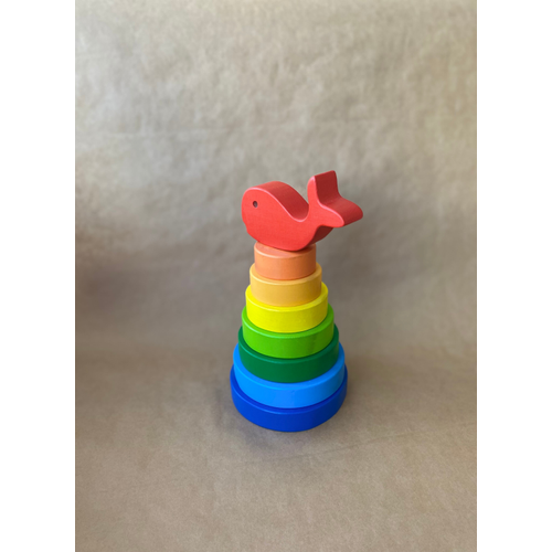 Ah�ap Bal�k Halka Ge�irme Kulesi ? Montessori E�itici Oyuncak