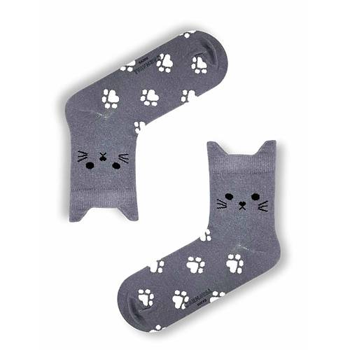 5li Kedi ekilli Renkli orap Seti | Hediye Kutulu Unisex Pamuklu oraplar