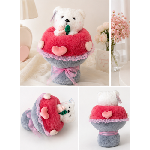 Pelu� Ay�c�kl� Hediye Buketi 40x30 cm