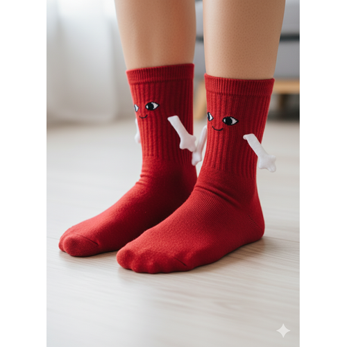 Kad�n Erkek M�knat�sl� Elele Tutu�an �orap, Halay �eken Kanka �orab� K�rm�z�