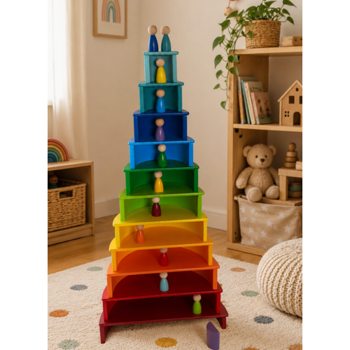 Montessori Waldorf Ah�ap G�kku�a�� Mega Oyun Seti 4 Par�a