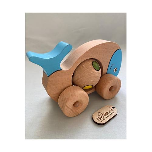 Ah�ap Oyuncak Balina Sevimli Mavi Balina Bebek ve �ocuk Oyunca��