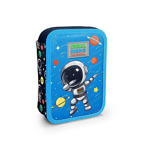 Lacivert Mavi Astronot Desenli 3 l� Okul �anta Seti