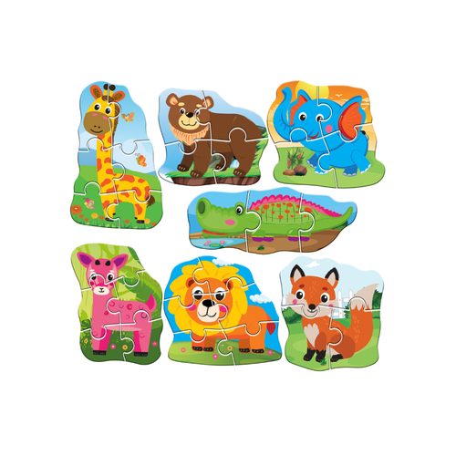 My Best Puzzle Hayvanlar 39 Para | 8 Adet Safari Hayvan Eitici Yapboz Seti