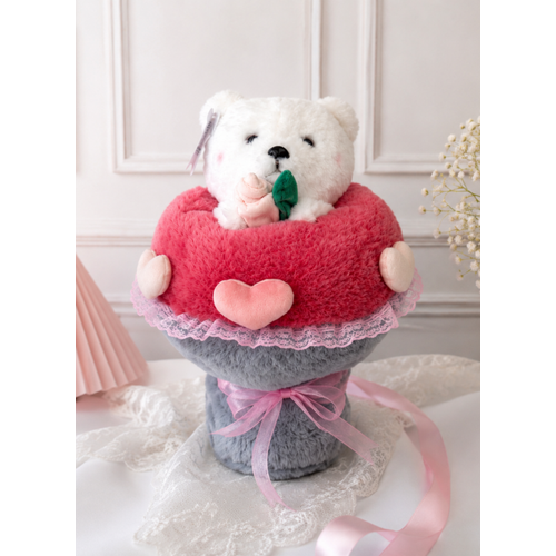 Pelu� Ay�c�kl� Hediye Buketi 40x30 cm