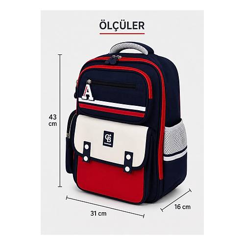 �lkokul �ocuk Okul �antas� �ok B�lmeli Ergonomik S�rt �antas�