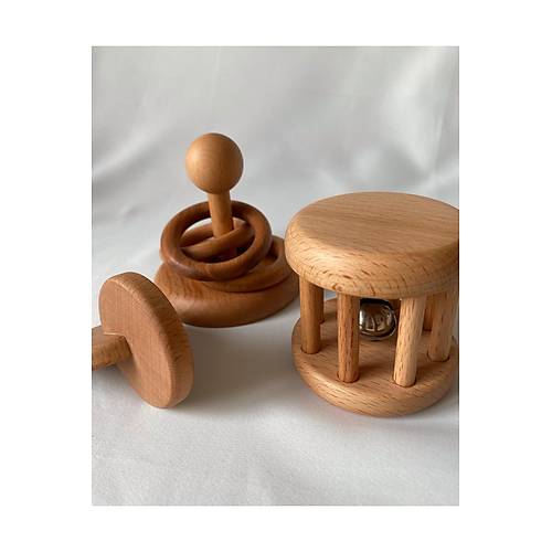 Montessori Ah�ap Oyun Seti | Do�al Bebek Geli�im Oyuncaklar�
