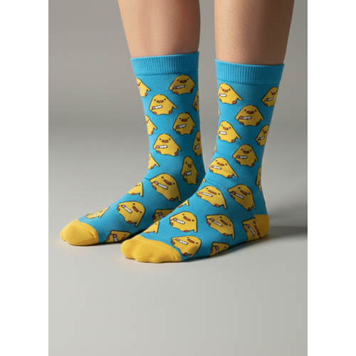 Sar� Civciv Desenli Unisex Soket �orap (1 �ift) ? E�lenceli & Renkli