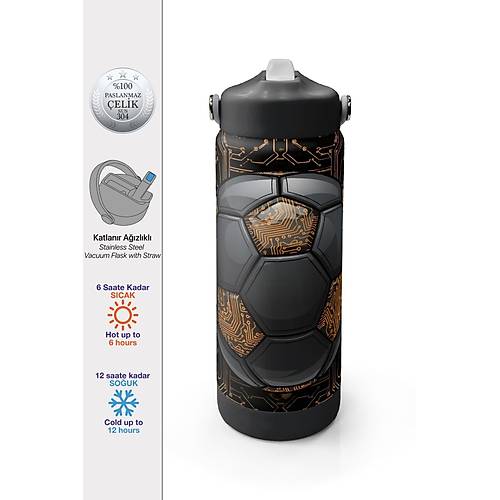 Lacivert Astronot Desenli Katlan�r A��zl�kl� �elik Termos 650 ml 38334