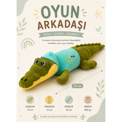 Kap�onlu Timsah Pelu� Oyuncak 72 cm