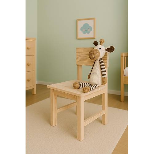 �skandinav Tarz� Montessori Ah�ap �ocuk Sandalyesi - %100 Do�al (2+ Ya�)