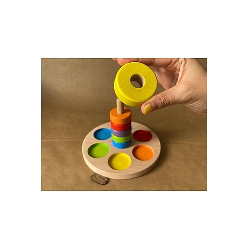 Montessori Halka Renk E�le�tirme E�itici Ah�ap Oyuncak