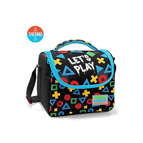 �lkokul Erkek �ocuk 3'l� Okul �anta Seti Siyah Let's Play Desenli