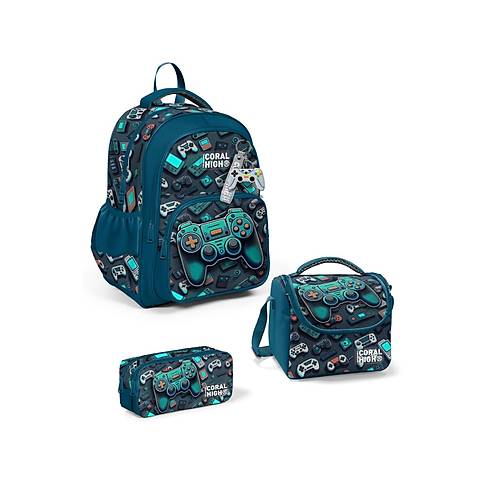 lkretim Erkek ocuk anta Nefti Gamer Desenli 3?l Okul anta Seti