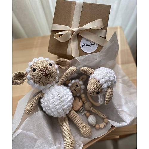 Hogeldin Bebek | Organik Uyku Arkada, Emzik Zinciri ve Di Kayc Hediye Seti (Unisex)