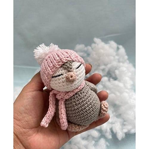 Bebek Hediyelik Amigurumi Penguen  El rgs Organik Oyuncak | 9 cm | El Yapm ve Doal Bebek Oyunca