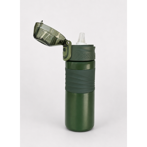 Premium 304 Paslanmaz �elik Pipetli Kilitli Termos Matara 450 ml Ergonomik Kavrama