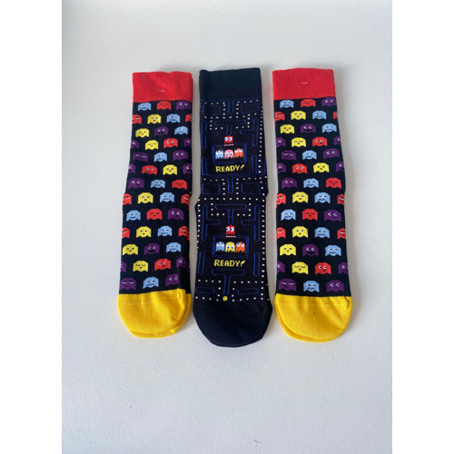 Oyun Temal� Desenli Soket �orap Seti ? Pac Man & Hayalet Desen, 3?l� Set, 36-42