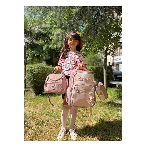 K�z �ocuk 3l� Okul �antas� Seti �lkokul �antas� Pembe