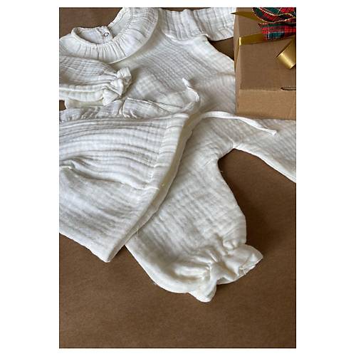 Yenido�an K�z Bebek Organik M�slin F�rf�rl� Bebe Yaka Tulum | Hastane ��k��� ve Hediyelik Set