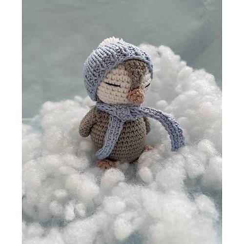 Bebek Hediyelik Amigurumi Penguen  El rgs Organik Oyuncak | 9 cm | El Yapm ve Doal Bebek Oyunca