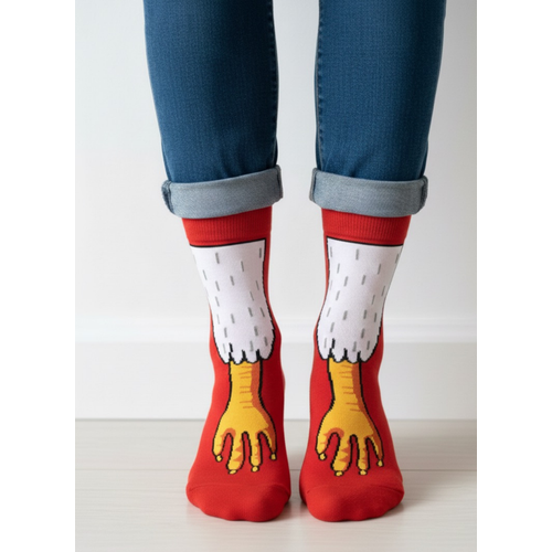 Ku Aya Desenli Unisex Soket orap (1 ift) ? Elenceli Funny Socks Premium Krmz