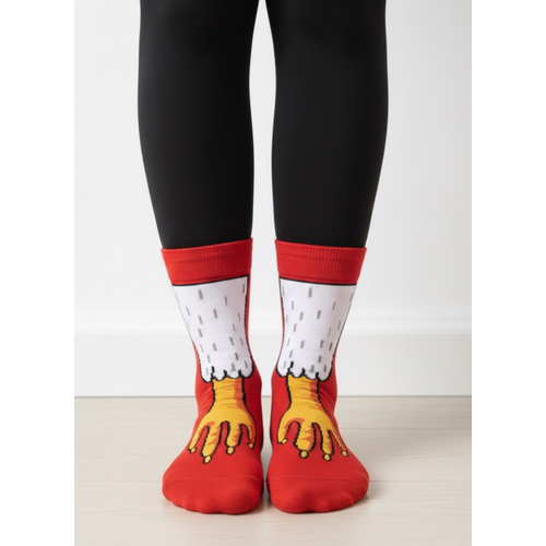 Ku Aya Desenli Unisex Soket orap (1 ift) ? Elenceli Funny Socks Premium Krmz