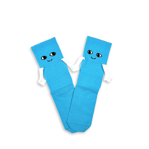 Kad�n Erkek M�knat�sl� Elele Tutu�an �orap, Halay �eken Kanka �orab� Mavi