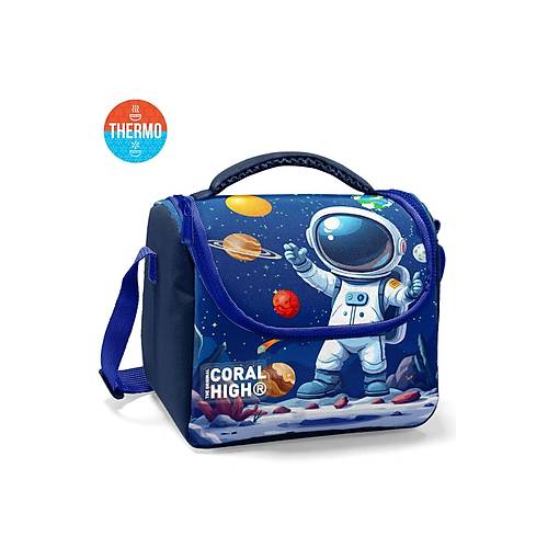 Lacivert Astronot Desenli 5?li Okul �anta Seti S�rt �antas� Kalemlik Beslenme Kab� Termos