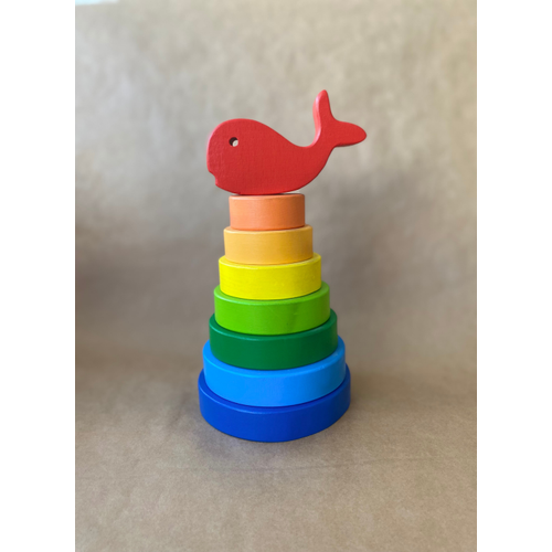 Ah�ap Bal�k Halka Ge�irme Kulesi ? Montessori E�itici Oyuncak